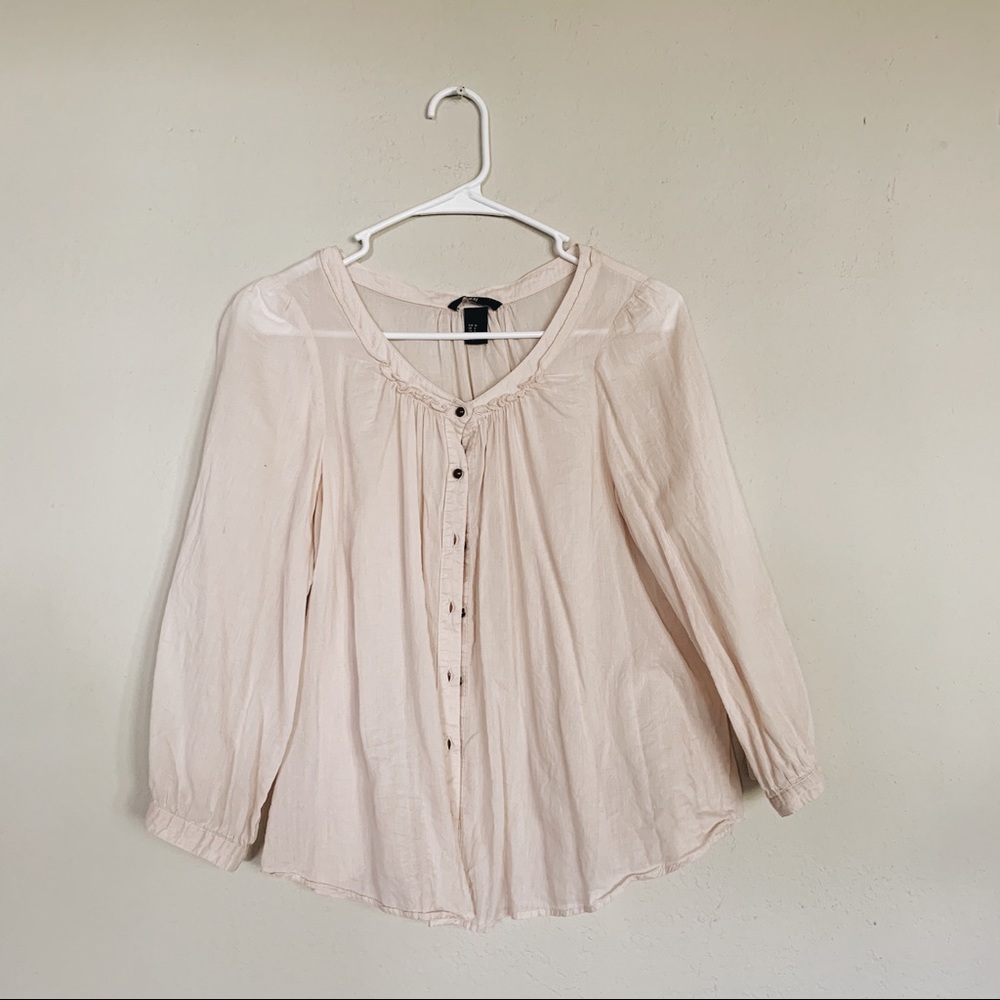 H&M gauzy Button Up Top